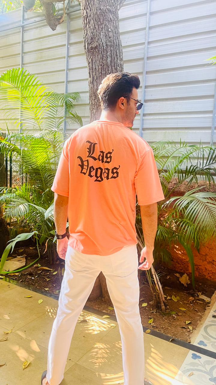 Oversized Coral LAS VEGAS  T-Shirt