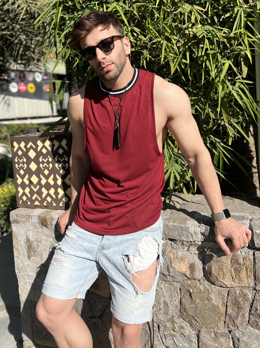 Maroon Oversized Training Vest