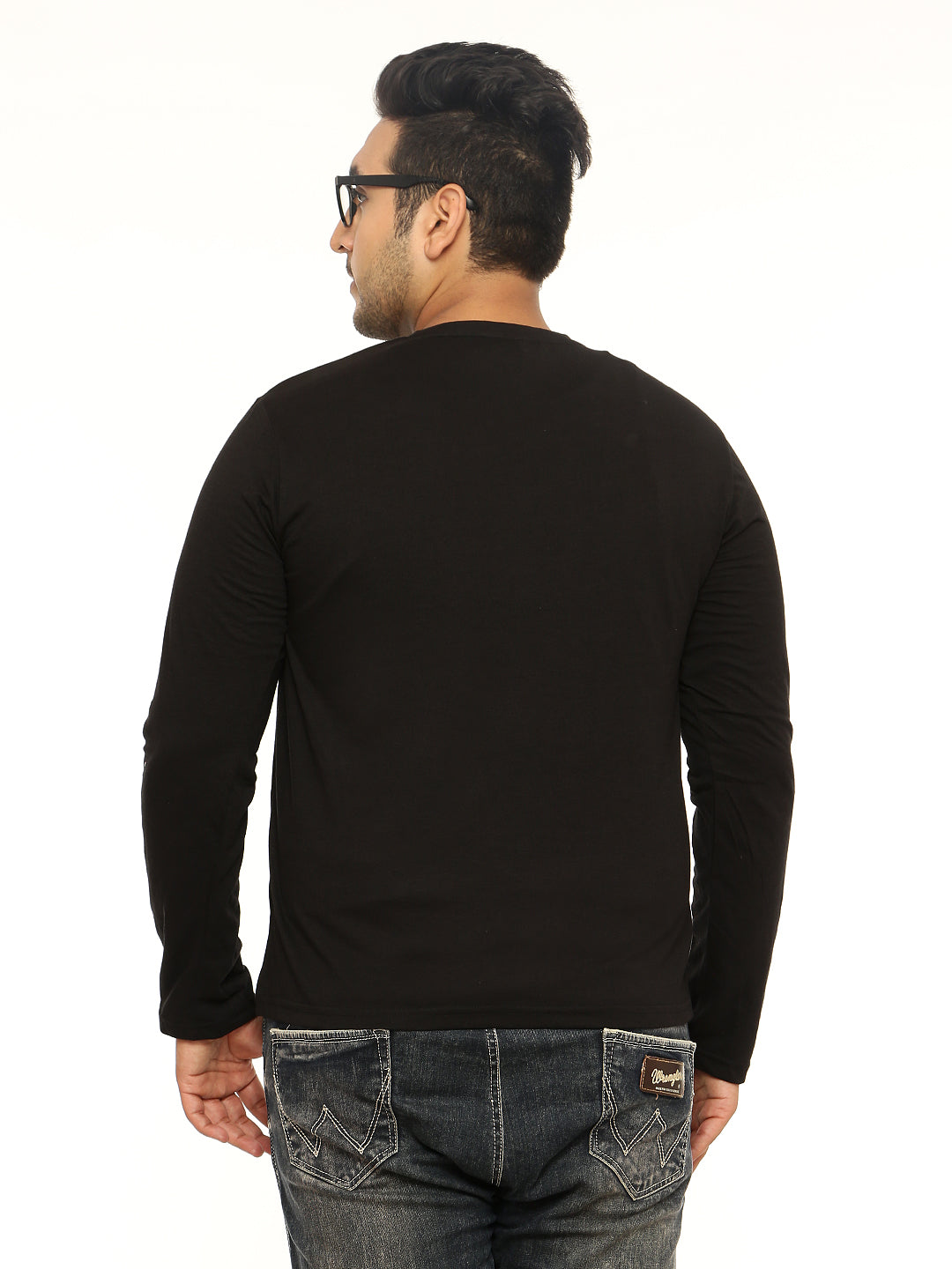 Black Plus Size V Neck T-Shirt