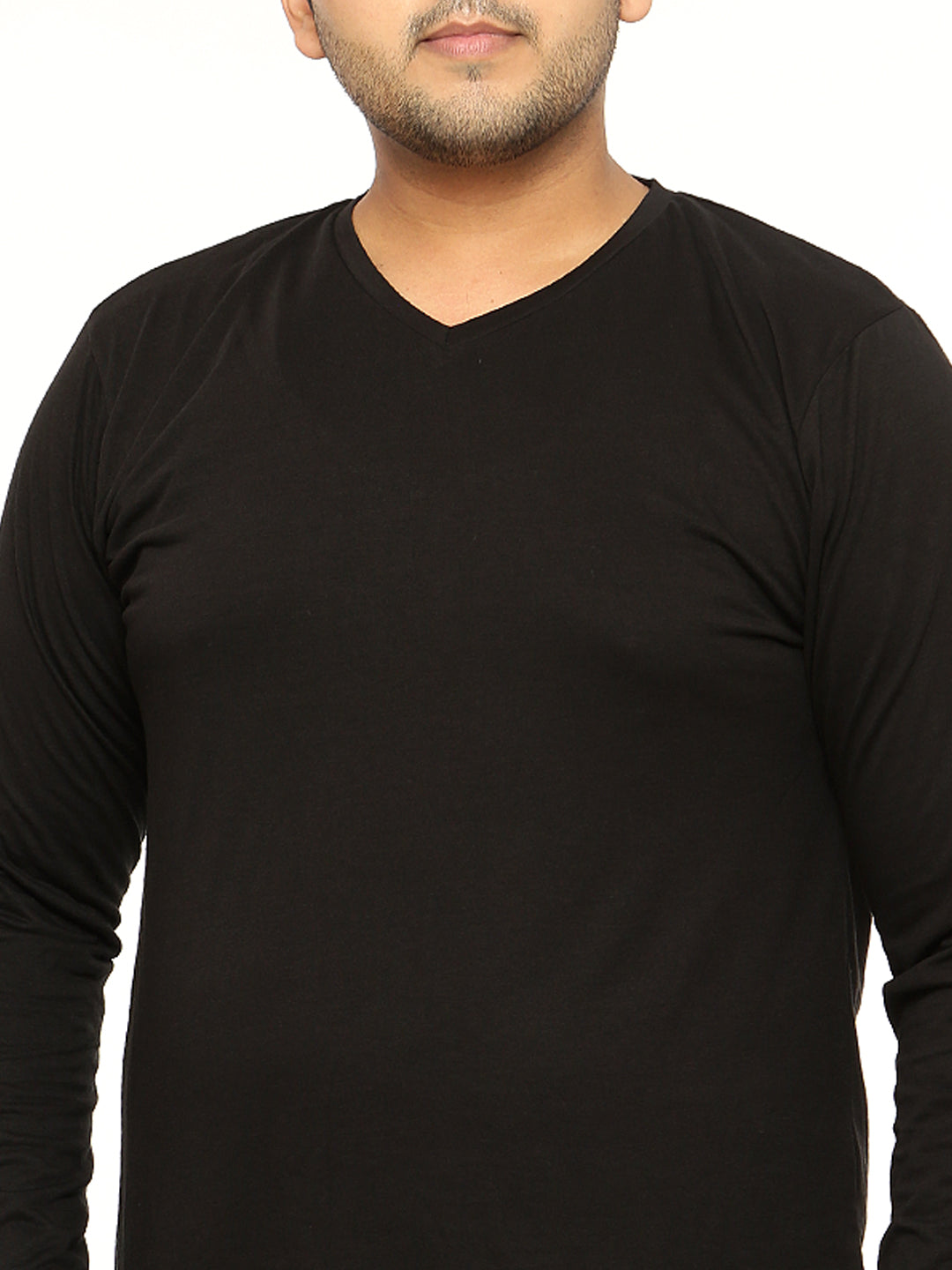 Black Plus Size V Neck T-Shirt