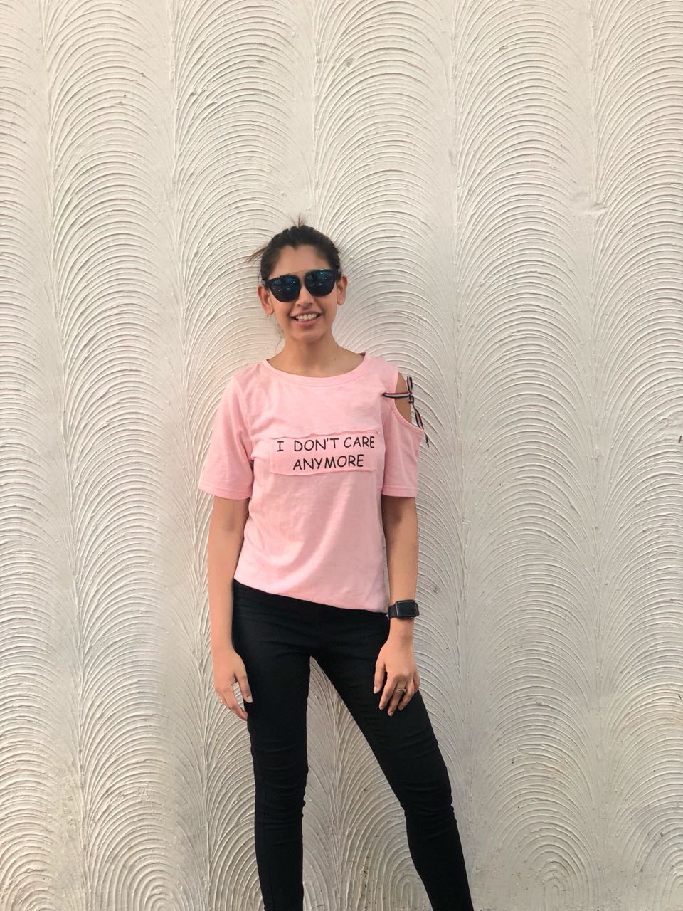 Pink Cut-Out Printed Top